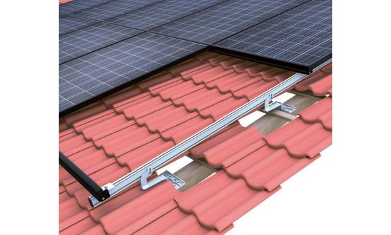 novotegra Tiled Roof Roof Side-fix Side-fix Montaggio verticale nero fino a 500m sul livello del mare (Prezzo indicativo fino a 60 moduli)