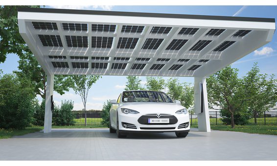 Solarglas BUMERANG CARPORT SOLARE Ampliamento dallo standard | VSG 10 mm