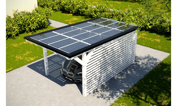 Solarglas Abri de voiture V1 | 3,16 x 6,25 m | 16 panneaux | 2,88 kWc