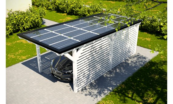 Solarglas Carport - Modell Holzausführung Designbl