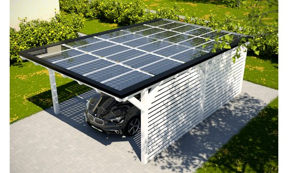 Solarglas Abri de voiture V5 | 4,62 x 7,80 m | 30 panneaux | 5,4 kWc