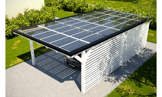 Solarglas Carport V6 | 4,62 x 9,35 m | 36 moduli | 6,48 kWp