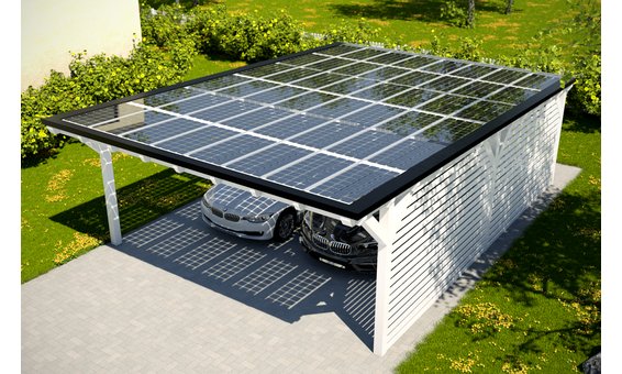 Solarglas Carport V9 | 6.09 x 9.35 m | 48 Module | 8.64 kWp