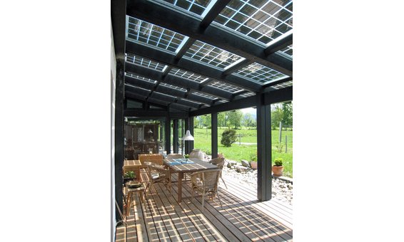Solarglas Terrasse - Modell Holzausführung