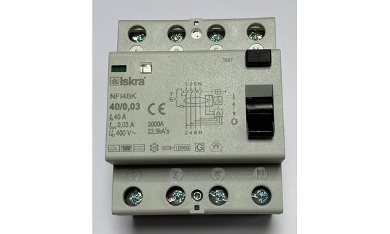 INTERRUTTORE DIFFERENZIALE FI Rcd 63A 4P 30mA Tipo AC - Circuito EUR 15