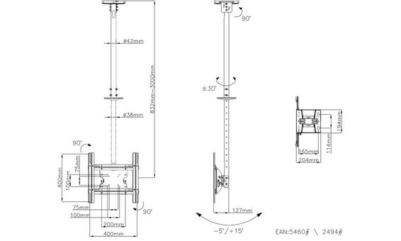 Multibrackets Deckenhalterung 5460